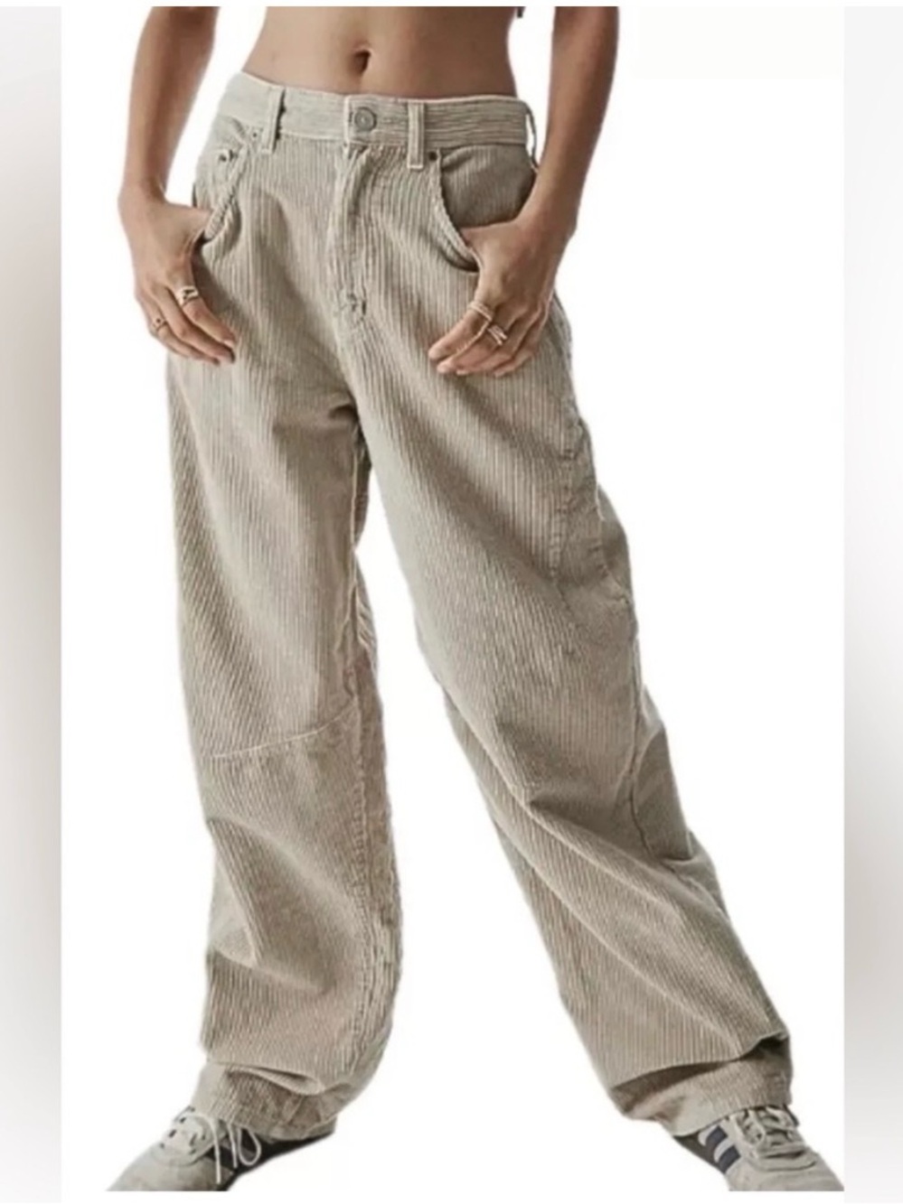 BDG Corduroy High Rise Baggy Pants Cream Women’s Size 28